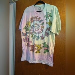 Vintage 1995 Liquid Blue Grateful Dead Tie Dye Dancing Bear Spiral T-Shirt Sz XL